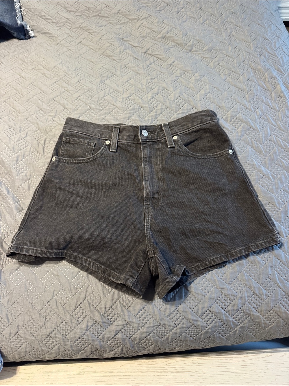High-Waist Black Denim Women's Shorts